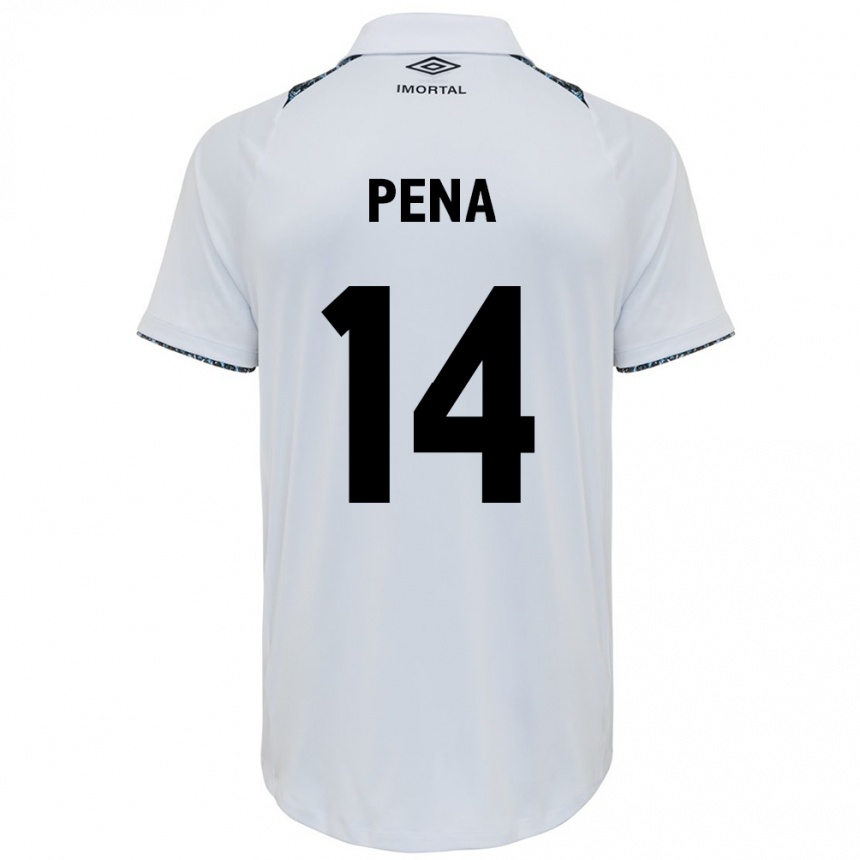 Niño Fútbol Camiseta Jessica Peña #14 Blanco Azul 2ª Equipación 2024/25