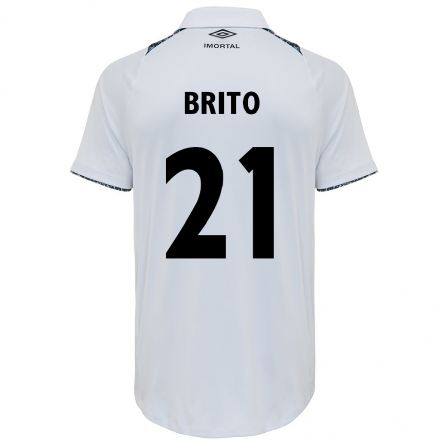 Niño Fútbol Camiseta Brito #21 Blanco Azul 2ª Equipación 2024/25