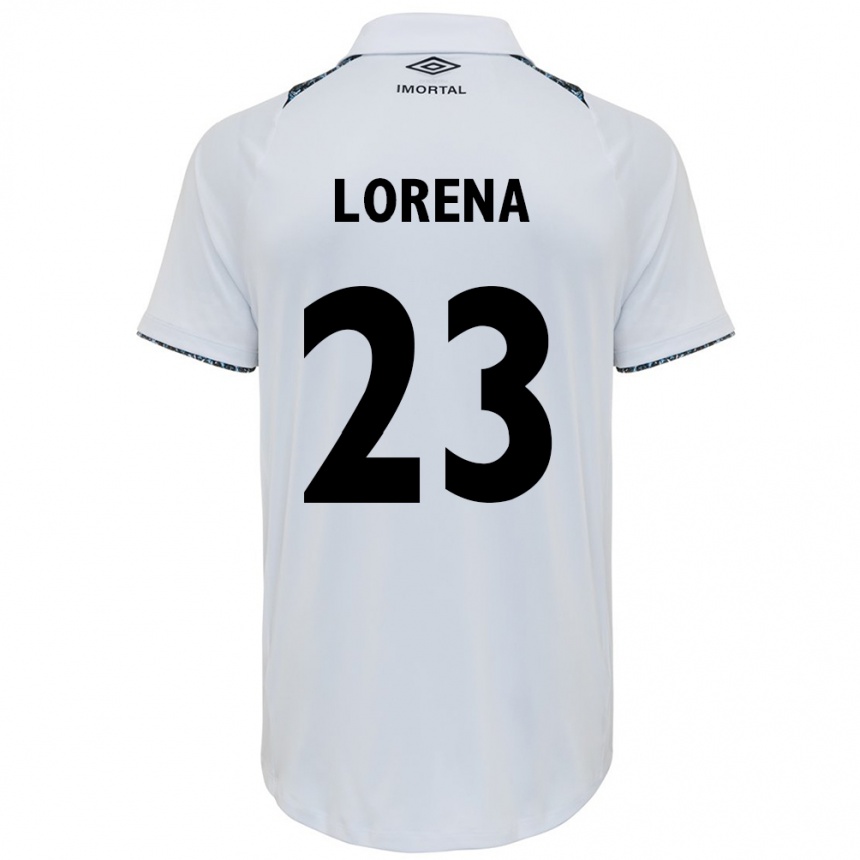 Niño Fútbol Camiseta Lorena #23 Blanco Azul 2ª Equipación 2024/25