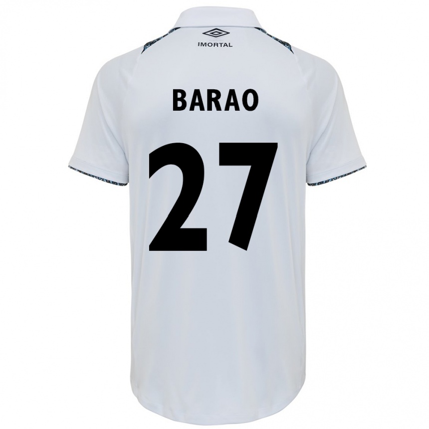 Niño Fútbol Camiseta Dani Barão #27 Blanco Azul 2ª Equipación 2024/25