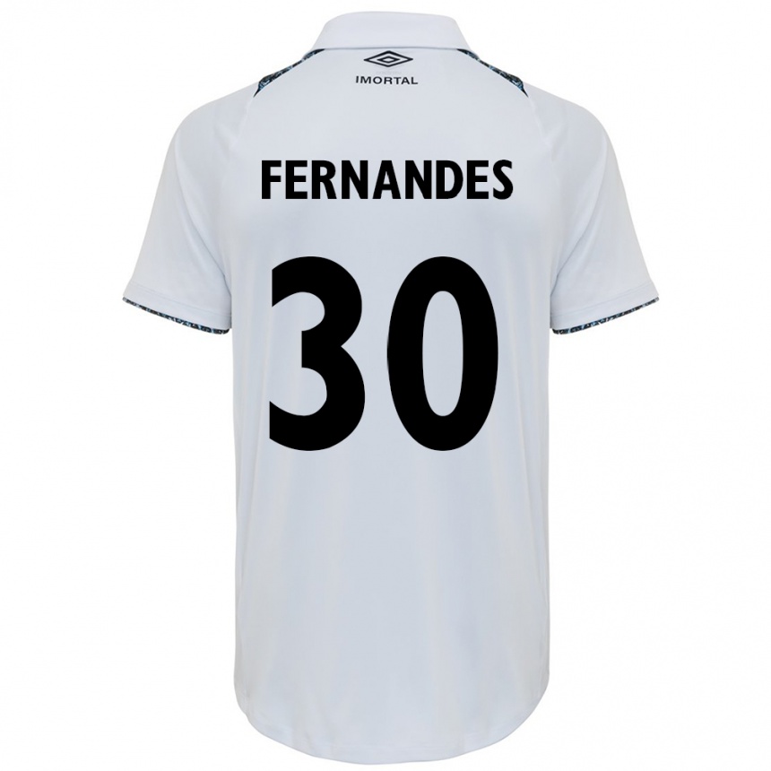 Niño Fútbol Camiseta Raquel Fernandes #30 Blanco Azul 2ª Equipación 2024/25