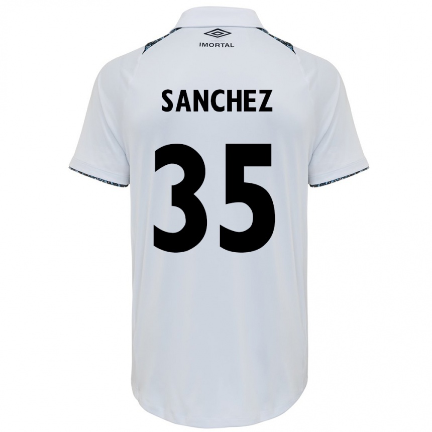 Niño Fútbol Camiseta Lari Sanchez #35 Blanco Azul 2ª Equipación 2024/25