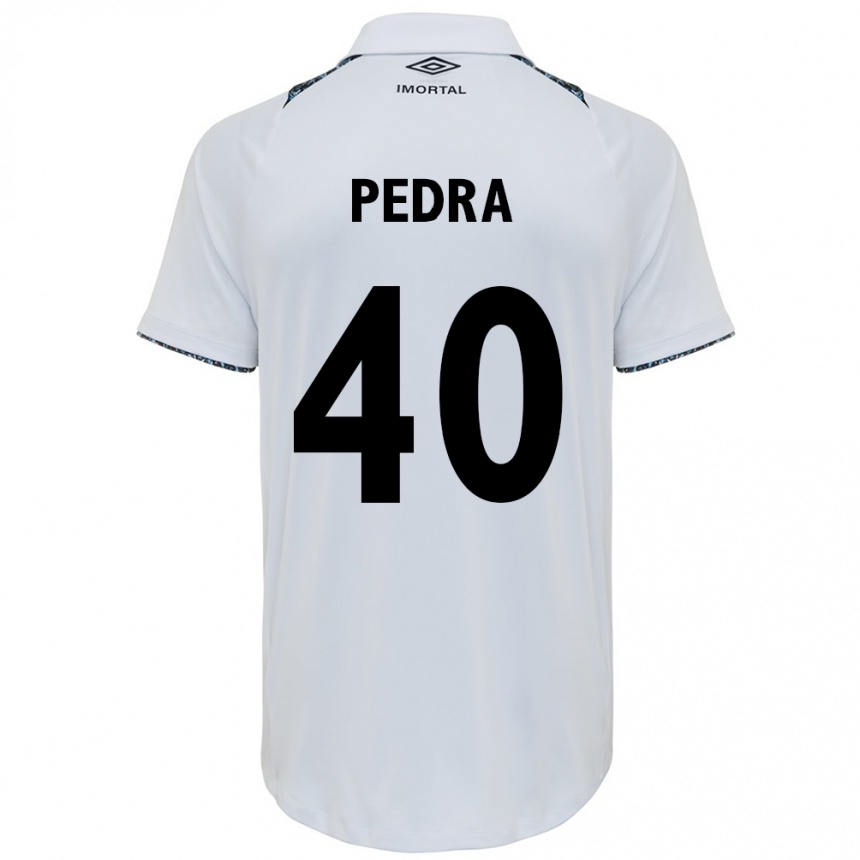 Niño Fútbol Camiseta Duda Pedra #40 Blanco Azul 2ª Equipación 2024/25