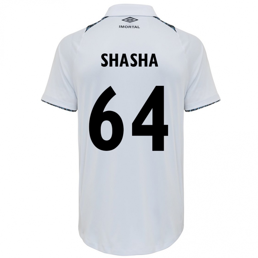 Niño Fútbol Camiseta Shashá #64 Blanco Azul 2ª Equipación 2024/25