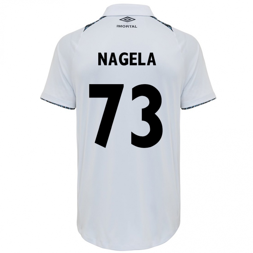 Niño Fútbol Camiseta Nágela #73 Blanco Azul 2ª Equipación 2024/25