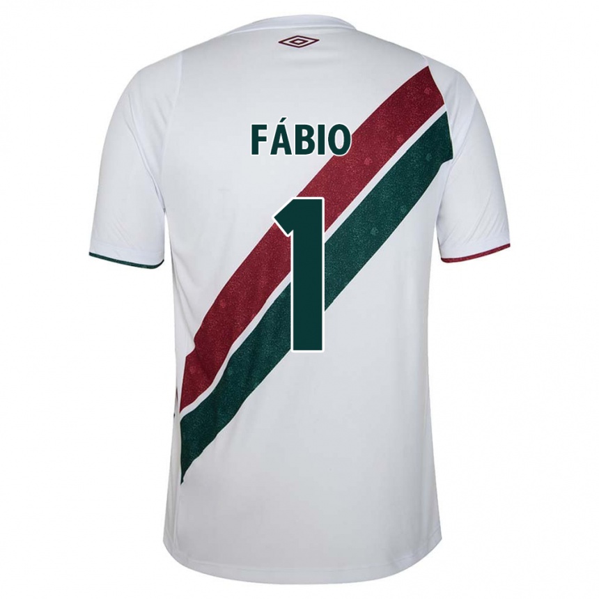 Niño Fútbol Camiseta Fábio #1 Blanco Verde Granate 2ª Equipación 2024/25