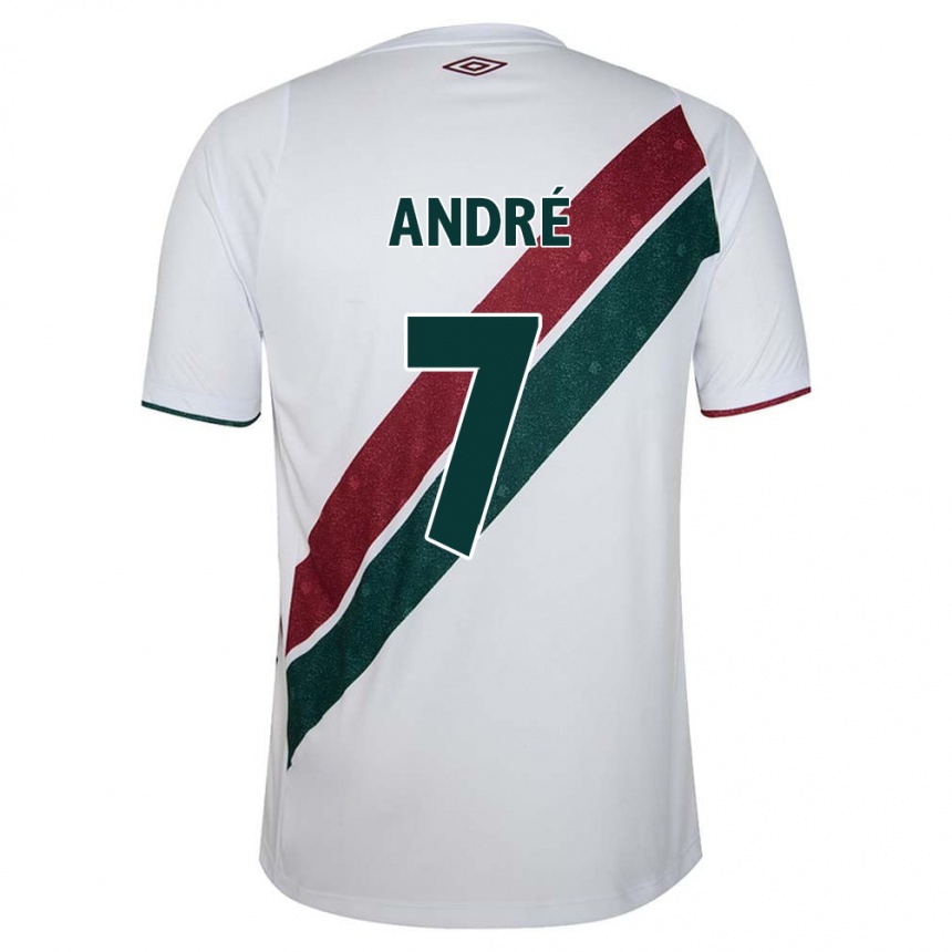 Niño Fútbol Camiseta André #7 Blanco Verde Granate 2ª Equipación 2024/25