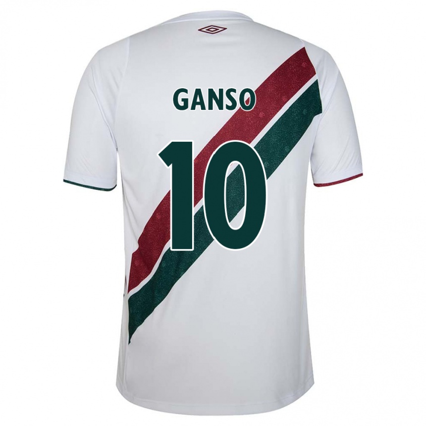 Niño Fútbol Camiseta Ganso #10 Blanco Verde Granate 2ª Equipación 2024/25