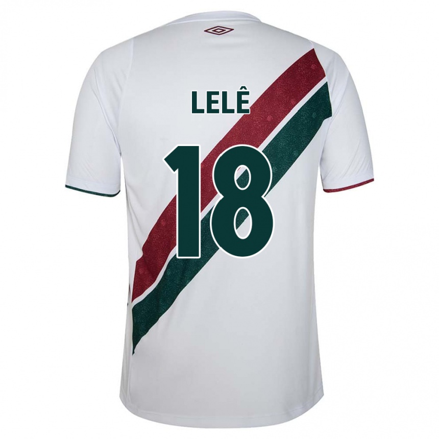 Niño Fútbol Camiseta Lelê #18 Blanco Verde Granate 2ª Equipación 2024/25