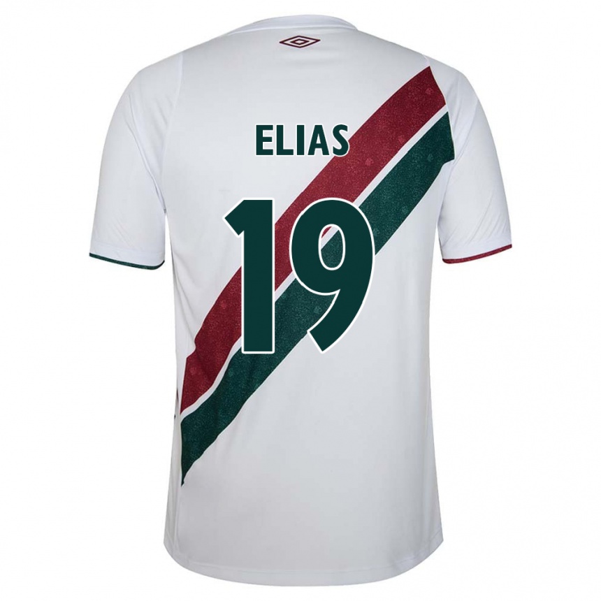 Niño Fútbol Camiseta Kauã Elias #19 Blanco Verde Granate 2ª Equipación 2024/25