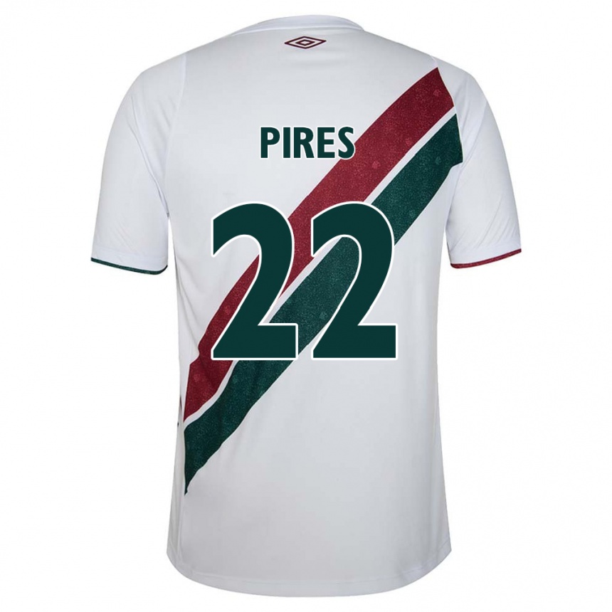 Niño Fútbol Camiseta Gabriel Pires #22 Blanco Verde Granate 2ª Equipación 2024/25