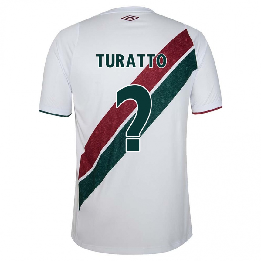 Niño Fútbol Camiseta Luiz Turatto #0 Blanco Verde Granate 2ª Equipación 2024/25