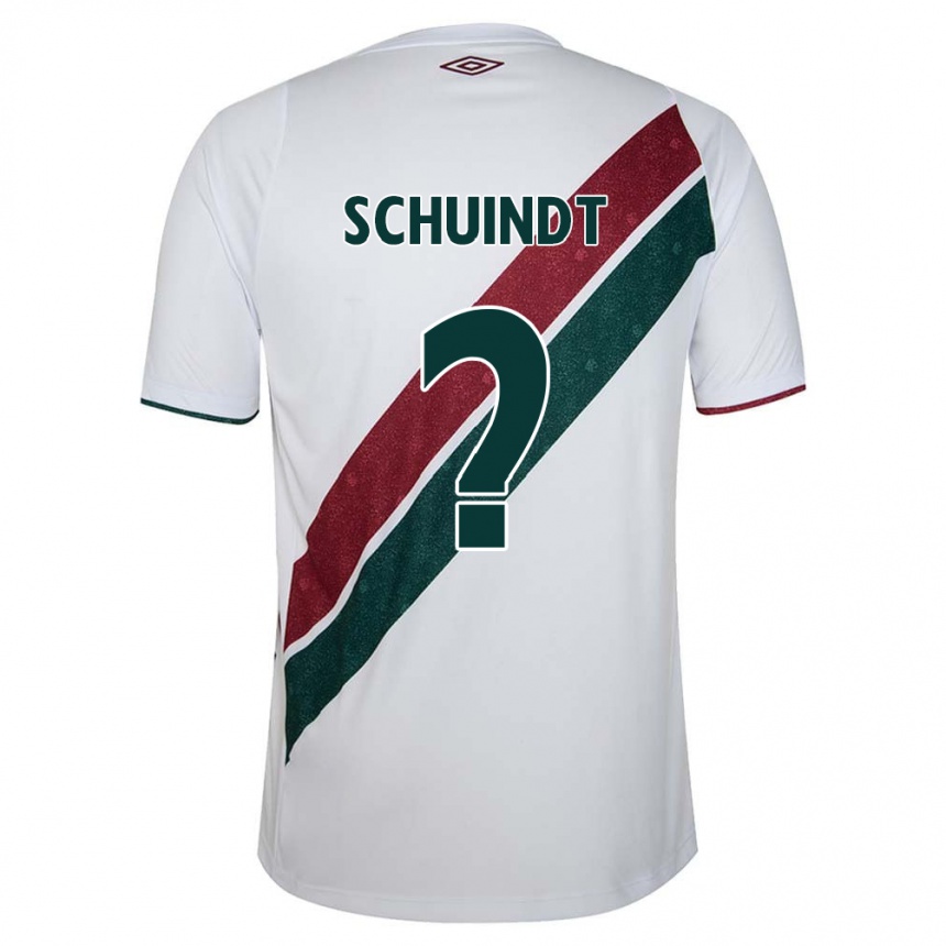 Niño Fútbol Camiseta Davi Schuindt #0 Blanco Verde Granate 2ª Equipación 2024/25