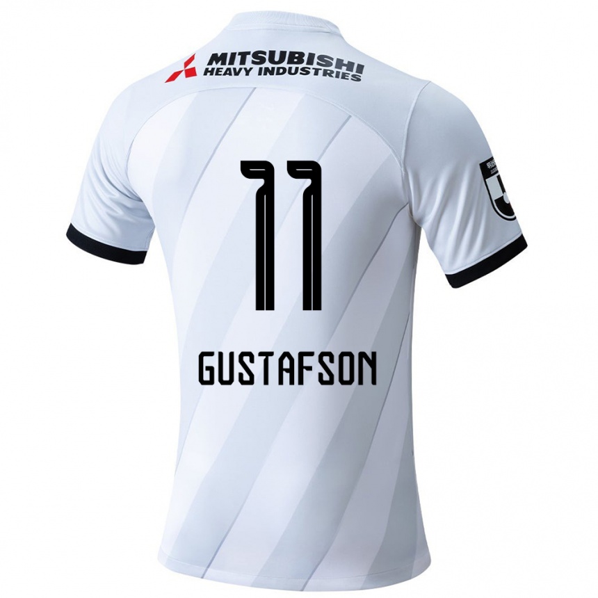 Niño Fútbol Camiseta Samuel Gustafson #11 Gris Blanco 2ª Equipación 2024/25