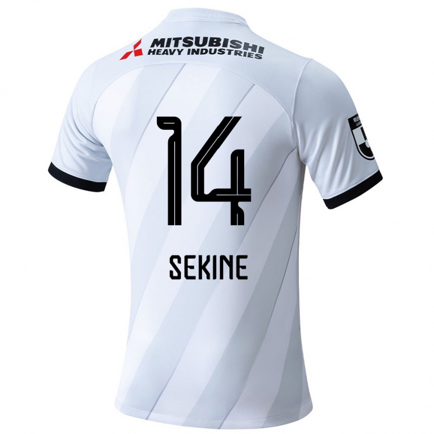 Niño Fútbol Camiseta Takahiro Sekine #14 Gris Blanco 2ª Equipación 2024/25