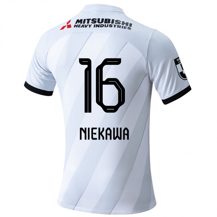 Niño Fútbol Camiseta Ayumi Niekawa #16 Gris Blanco 2ª Equipación 2024/25