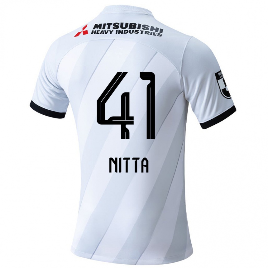 Niño Fútbol Camiseta Rio Nitta #41 Gris Blanco 2ª Equipación 2024/25