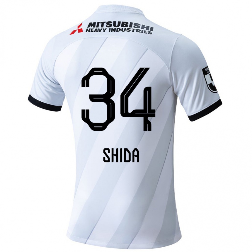 Niño Fútbol Camiseta Izuho Shida #34 Gris Blanco 2ª Equipación 2024/25