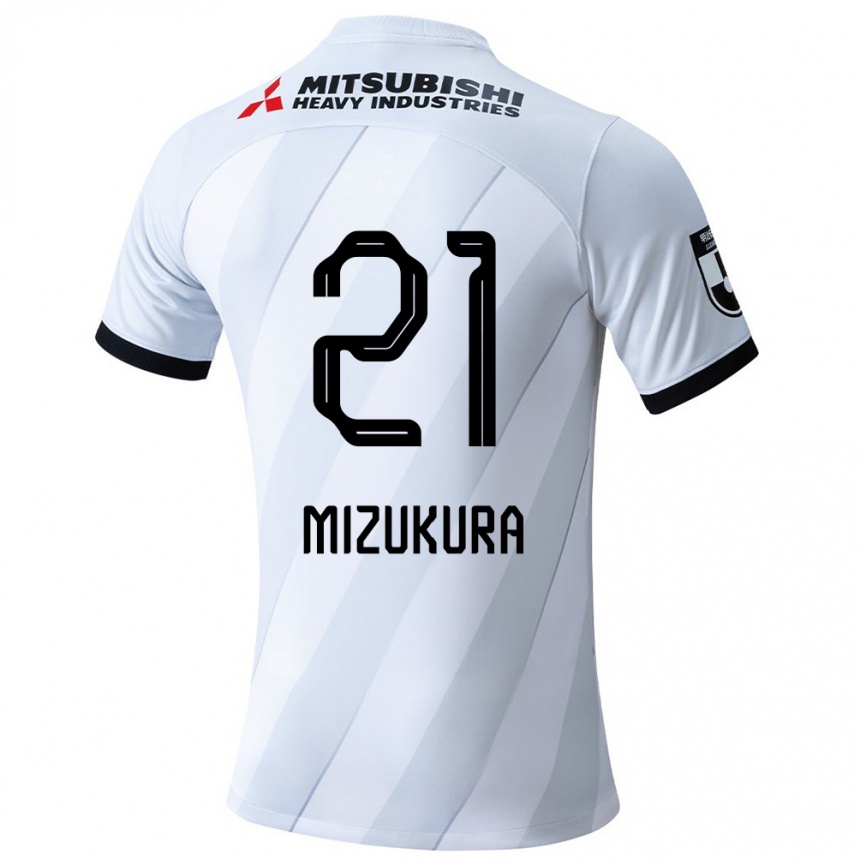 Niño Fútbol Camiseta Kei Mizukura #21 Gris Blanco 2ª Equipación 2024/25