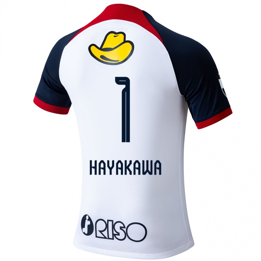 Niño Fútbol Camiseta Tomoki Hayakawa #1 Blanco Azul Rojo 2ª Equipación 2024/25