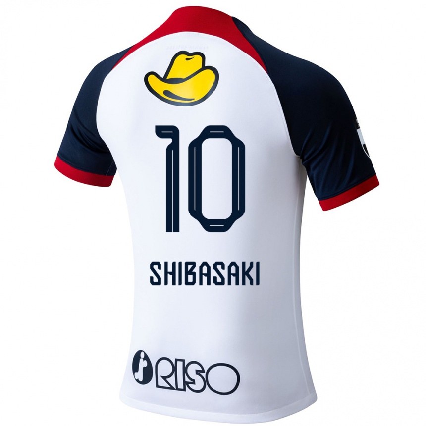 Niño Fútbol Camiseta Gaku Shibasaki #10 Blanco Azul Rojo 2ª Equipación 2024/25