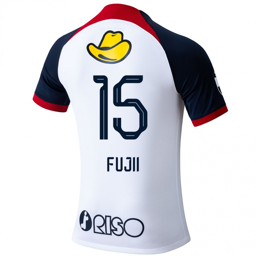 Niño Fútbol Camiseta Tomoya Fujii #15 Blanco Azul Rojo 2ª Equipación 2024/25