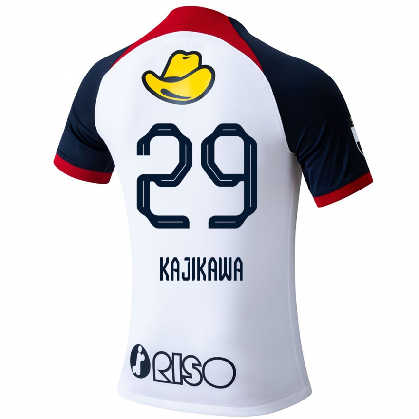 Niño Fútbol Camiseta Yuji Kajikawa #29 Blanco Azul Rojo 2ª Equipación 2024/25