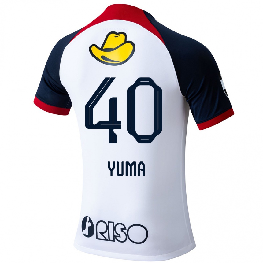 Niño Fútbol Camiseta Yuma Suzuki #40 Blanco Azul Rojo 2ª Equipación 2024/25