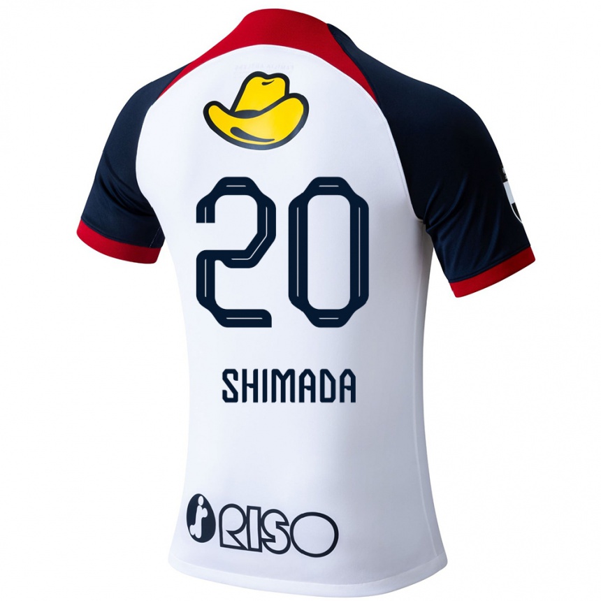 Niño Fútbol Camiseta Victor Shimada #20 Blanco Azul Rojo 2ª Equipación 2024/25