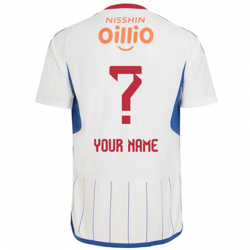 Niño Fútbol Camiseta Su Nombre #0 Blanco Azul Rojo 2ª Equipación 2024/25