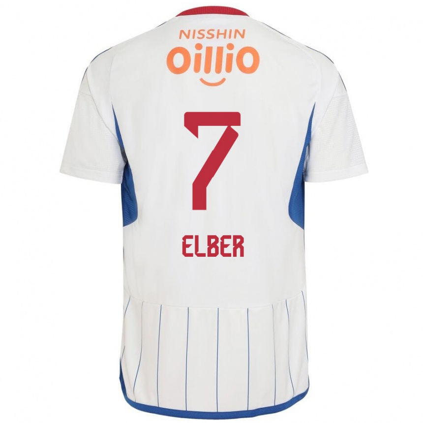 Niño Fútbol Camiseta Élber #7 Blanco Azul Rojo 2ª Equipación 2024/25