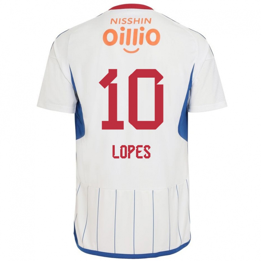 Niño Fútbol Camiseta Anderson Lopes #10 Blanco Azul Rojo 2ª Equipación 2024/25