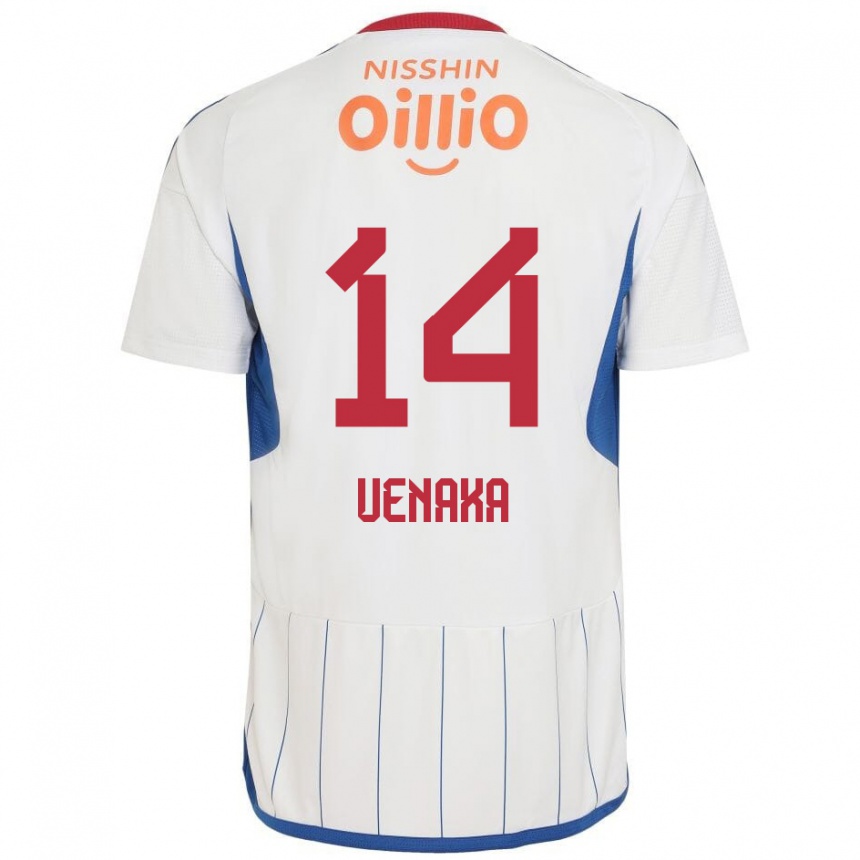 Niño Fútbol Camiseta Asahi Uenaka #14 Blanco Azul Rojo 2ª Equipación 2024/25