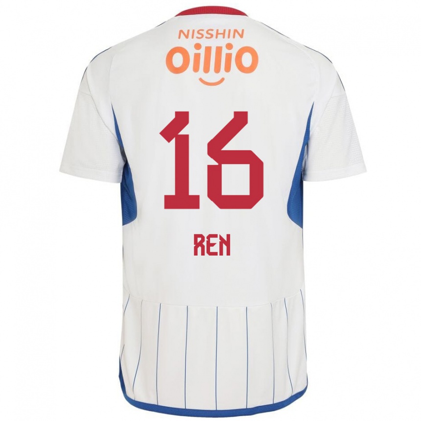 Niño Fútbol Camiseta Ren Kato #16 Blanco Azul Rojo 2ª Equipación 2024/25