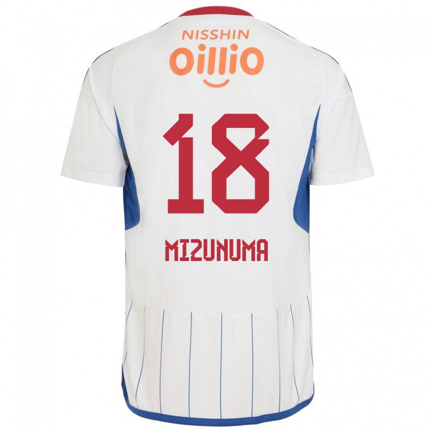 Niño Fútbol Camiseta Kota Mizunuma #18 Blanco Azul Rojo 2ª Equipación 2024/25