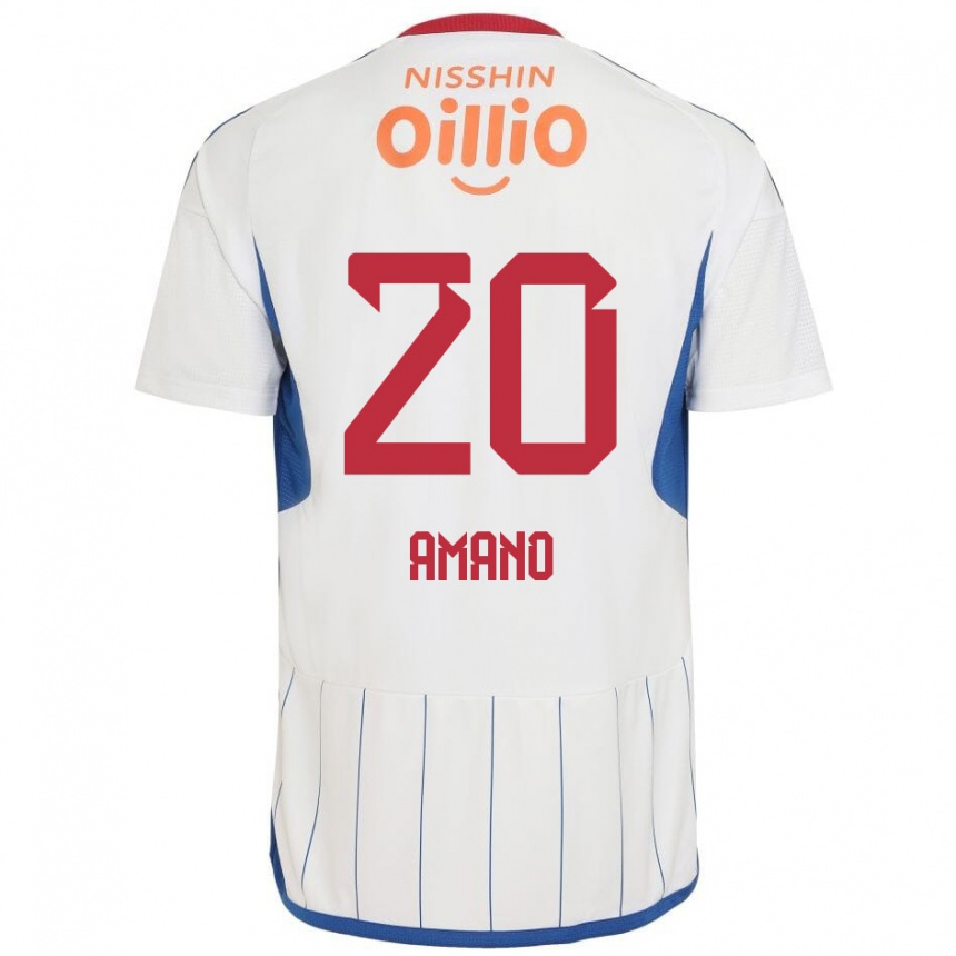 Niño Fútbol Camiseta Jun Amano #20 Blanco Azul Rojo 2ª Equipación 2024/25