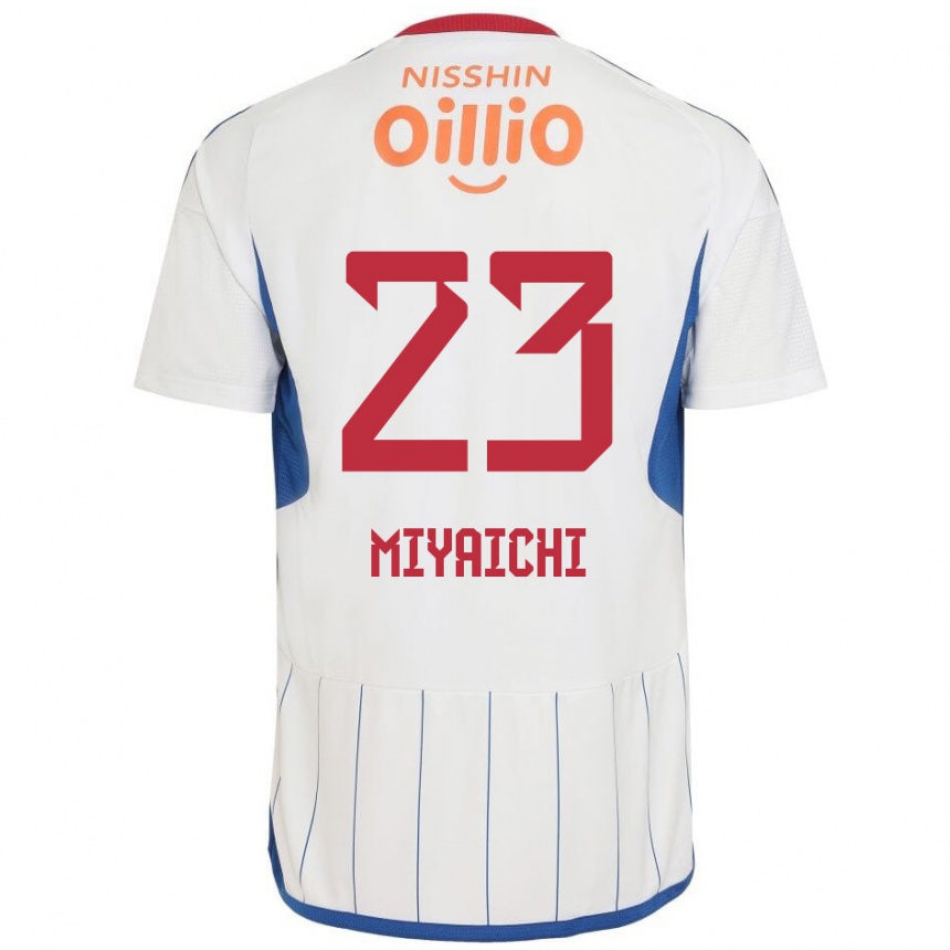 Niño Fútbol Camiseta Ryo Miyaichi #23 Blanco Azul Rojo 2ª Equipación 2024/25