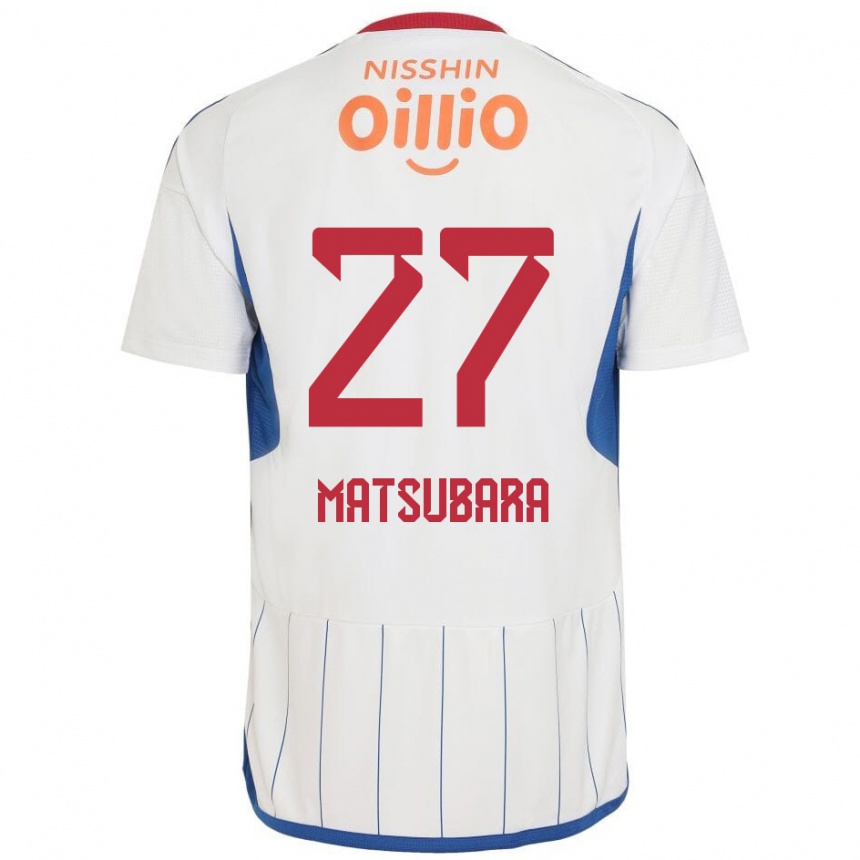 Niño Fútbol Camiseta Ken Matsubara #27 Blanco Azul Rojo 2ª Equipación 2024/25