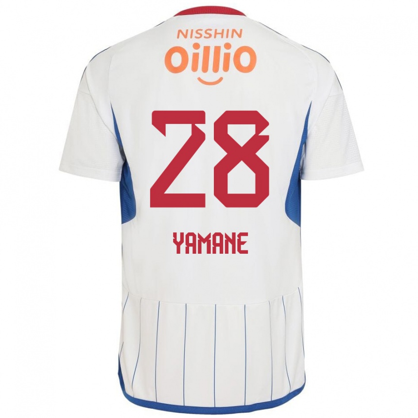 Niño Fútbol Camiseta Riku Yamane #28 Blanco Azul Rojo 2ª Equipación 2024/25