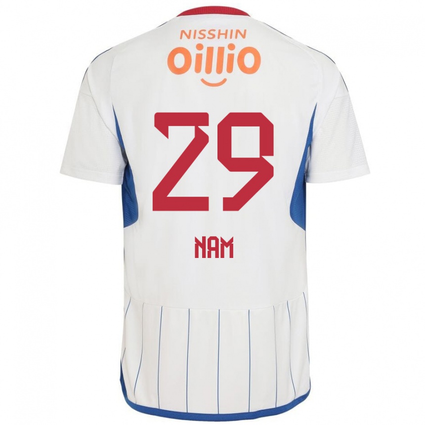 Niño Fútbol Camiseta Tae-Hee Nam #29 Blanco Azul Rojo 2ª Equipación 2024/25