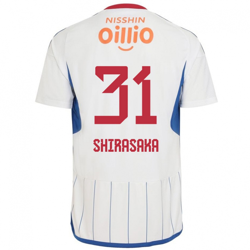 Niño Fútbol Camiseta Fuma Shirasaka #31 Blanco Azul Rojo 2ª Equipación 2024/25