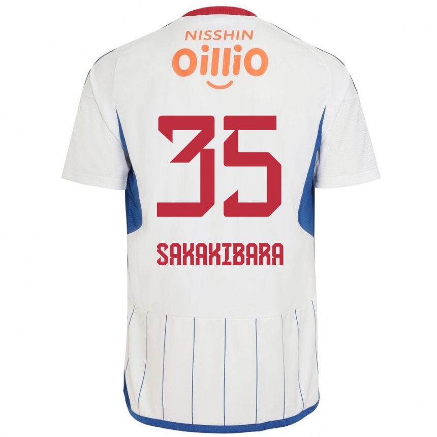 Niño Fútbol Camiseta Keigo Sakakibara #35 Blanco Azul Rojo 2ª Equipación 2024/25