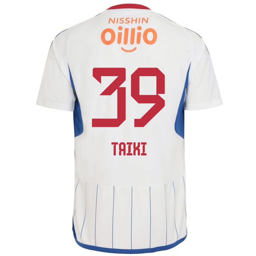 Niño Fútbol Camiseta Taiki Watanabe #39 Blanco Azul Rojo 2ª Equipación 2024/25