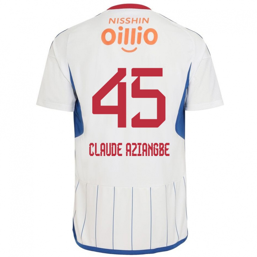 Niño Fútbol Camiseta Jean Claude Aziangbe #45 Blanco Azul Rojo 2ª Equipación 2024/25