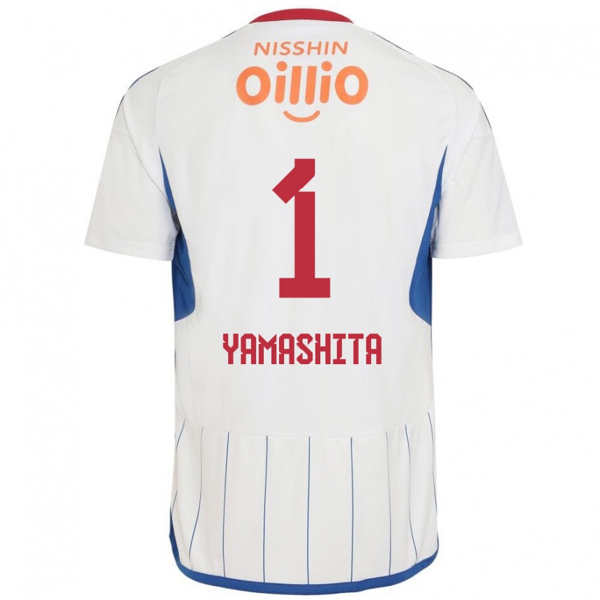 Niño Fútbol Camiseta Shoma Yamashita #1 Blanco Azul Rojo 2ª Equipación 2024/25