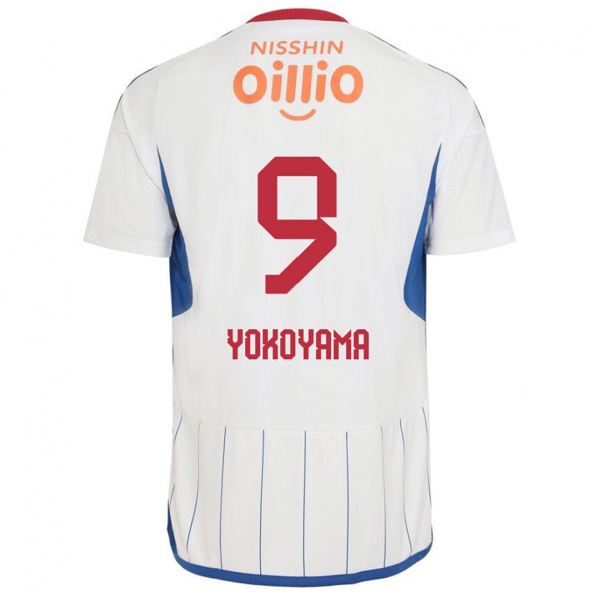 Niño Fútbol Camiseta Shunsuke Yokoyama #9 Blanco Azul Rojo 2ª Equipación 2024/25