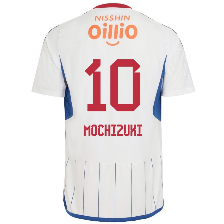 Niño Fútbol Camiseta Kohei Mochizuki #10 Blanco Azul Rojo 2ª Equipación 2024/25