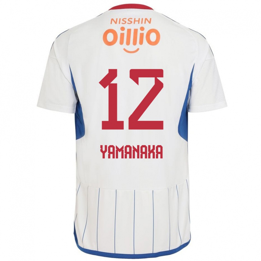 Niño Fútbol Camiseta Yuki Yamanaka #12 Blanco Azul Rojo 2ª Equipación 2024/25