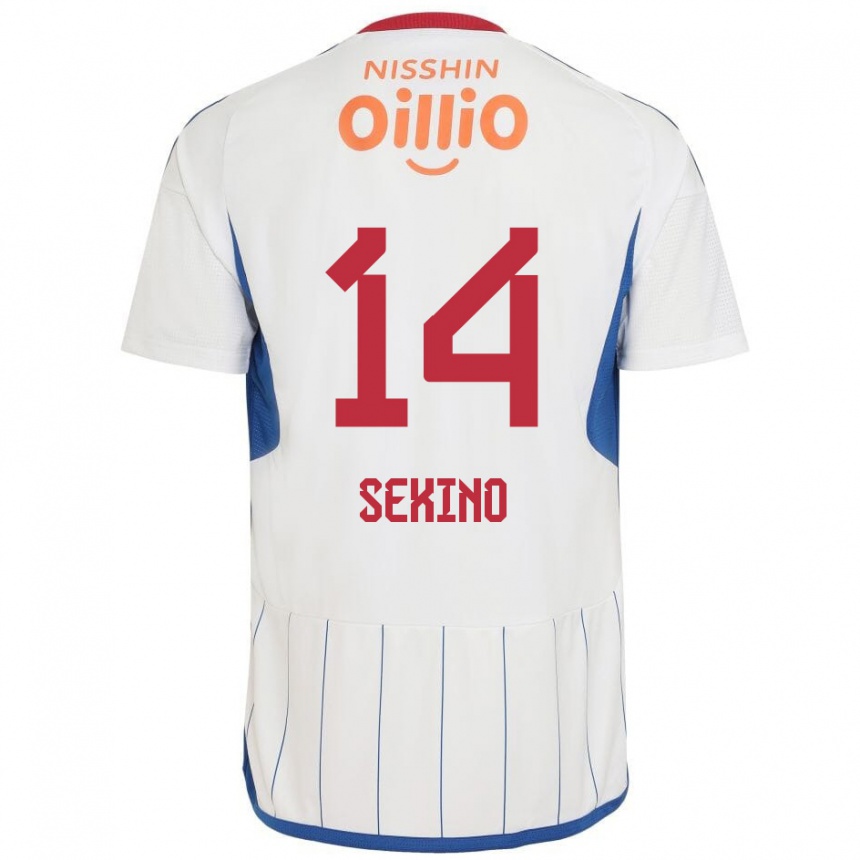 Niño Fútbol Camiseta Aiki Sekino #14 Blanco Azul Rojo 2ª Equipación 2024/25