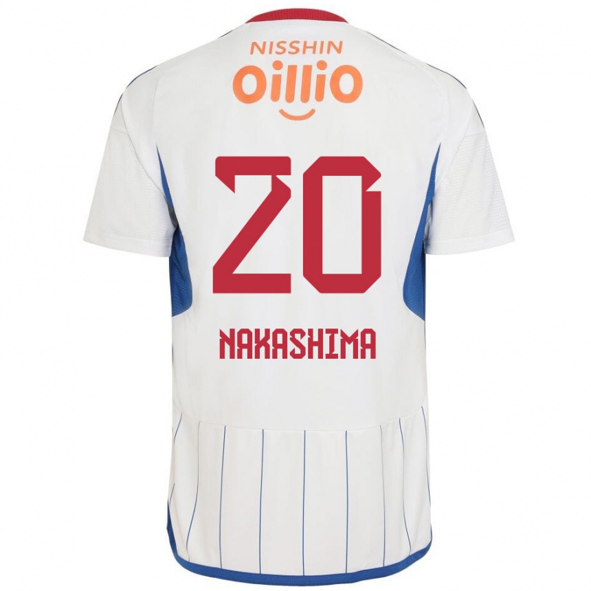 Niño Fútbol Camiseta Rikuto Nakashima #20 Blanco Azul Rojo 2ª Equipación 2024/25